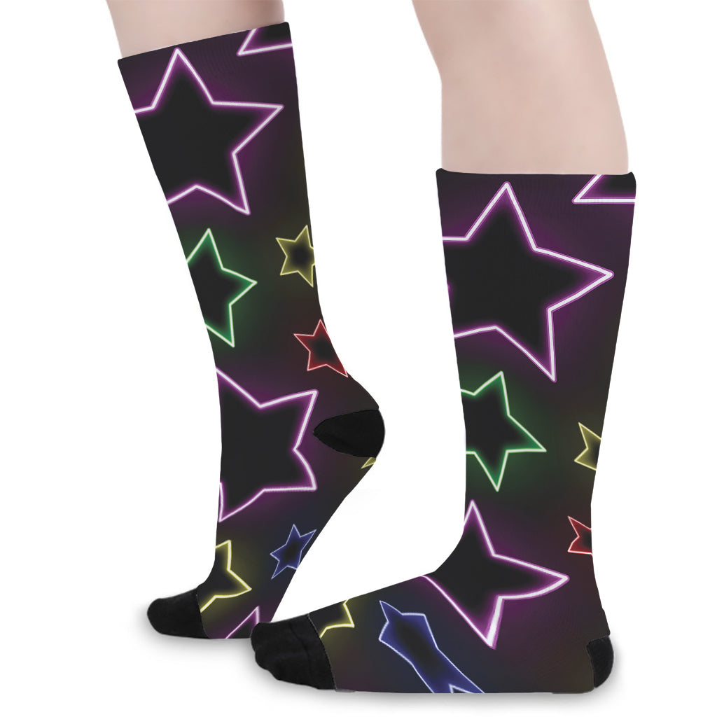 Lights Star Pattern Print Long Socks