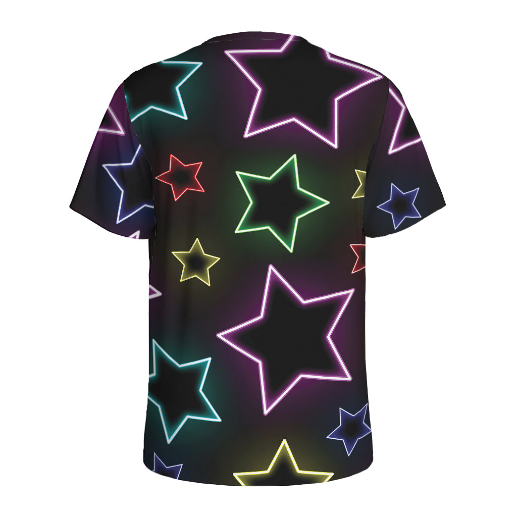 Lights Star Pattern Print Men's Sports T-Shirt