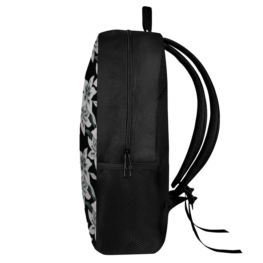 Lily Floral Pattern Print 17 Inch Backpack