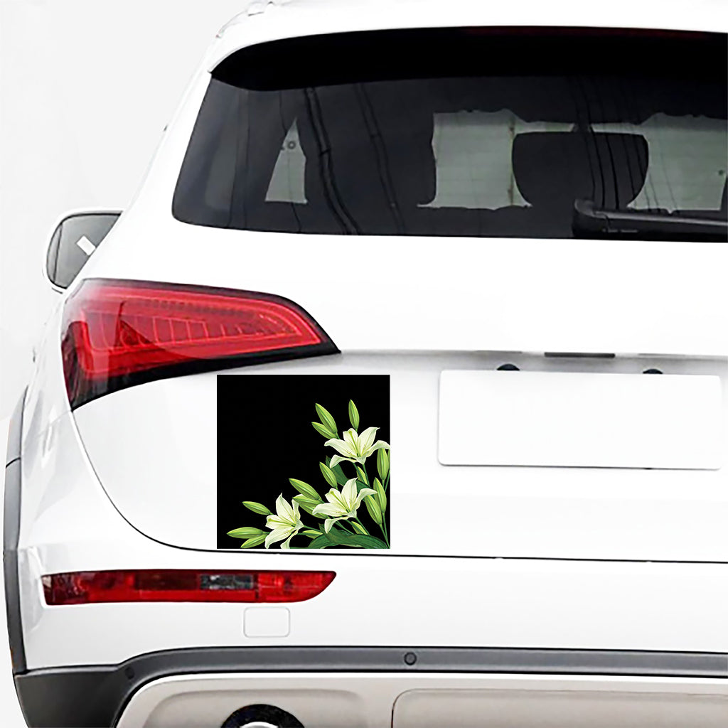 Lily Floral Print Car Sticker