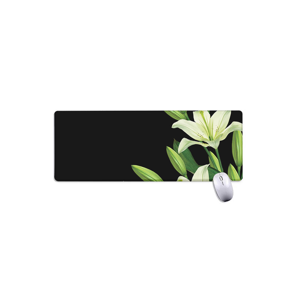 Lily Floral Print Extended Mouse Pad