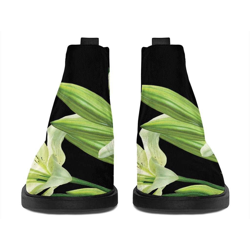 Lily Floral Print Flat Ankle Boots
