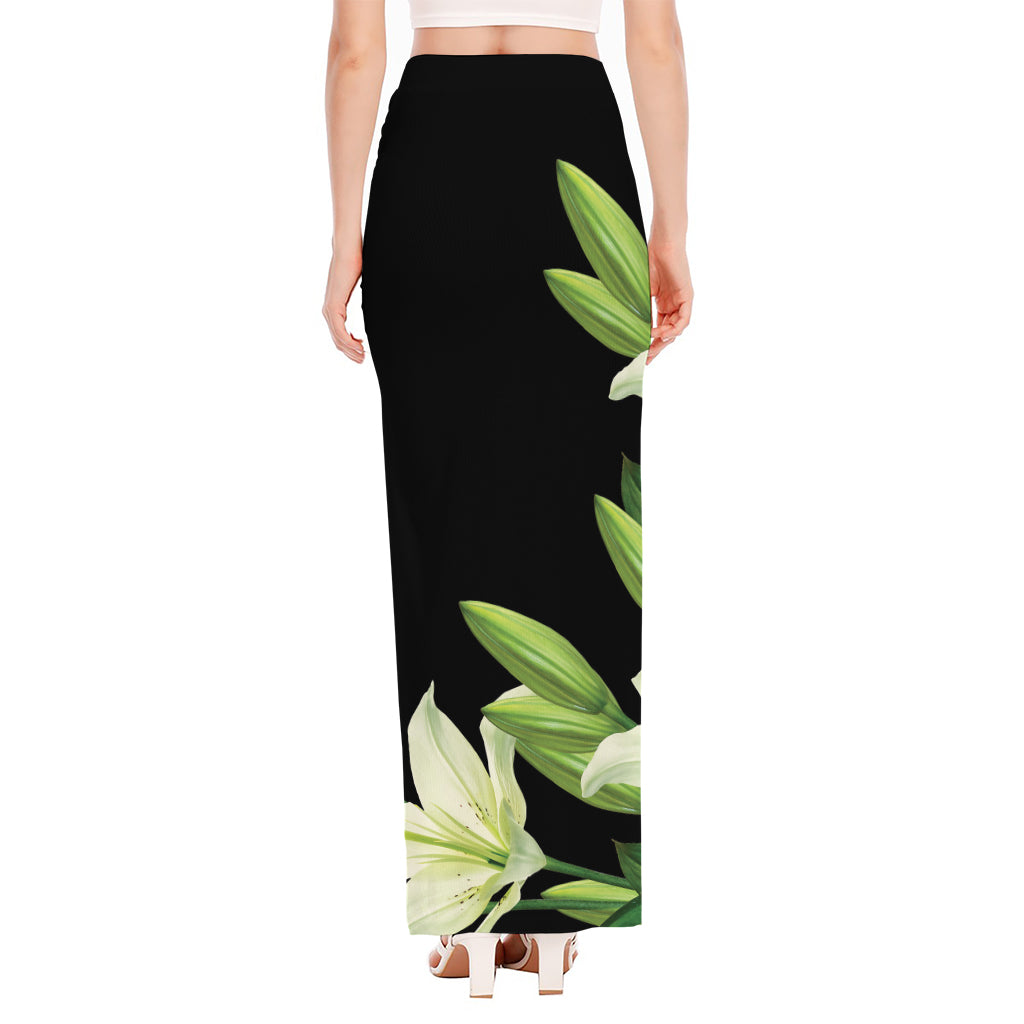 Lily Floral Print High Slit Maxi Skirt