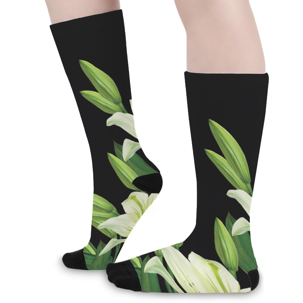 Lily Floral Print Long Socks