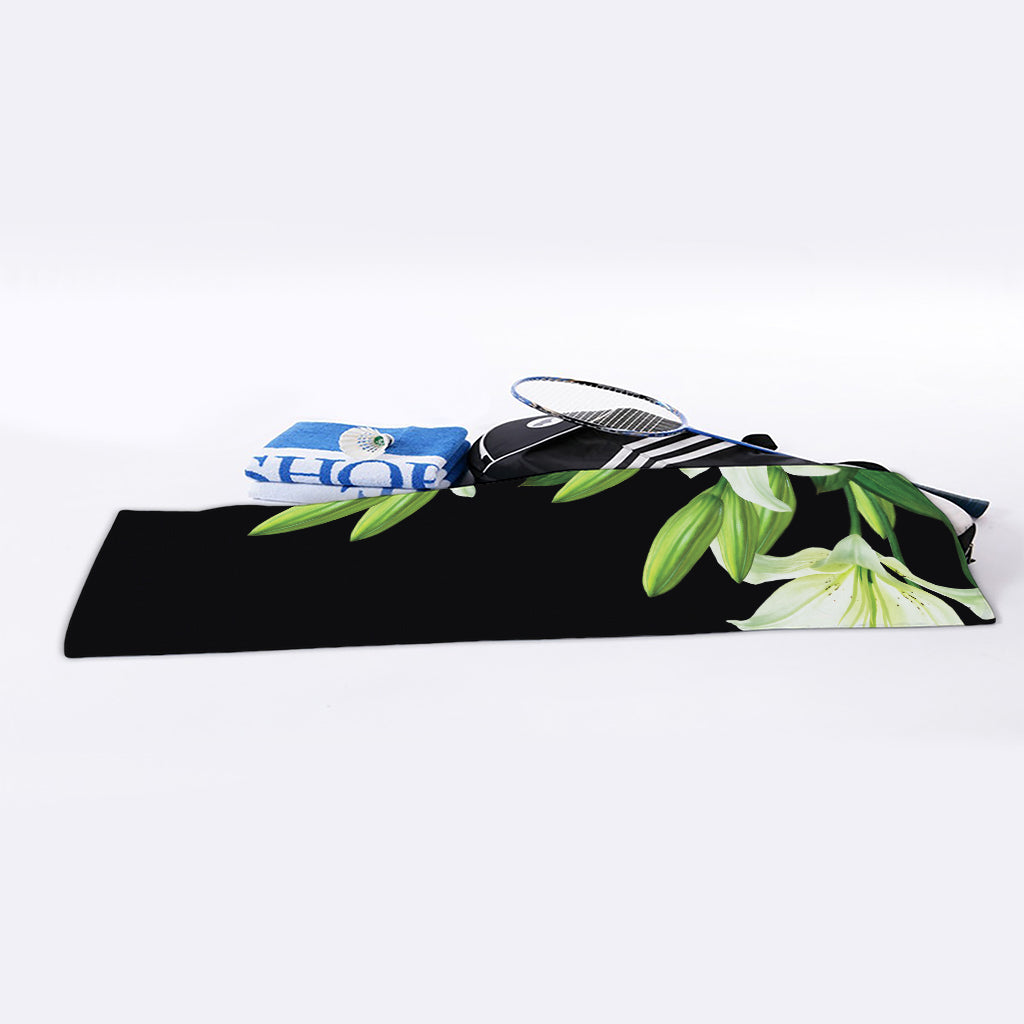Lily Floral Print Sports Towel