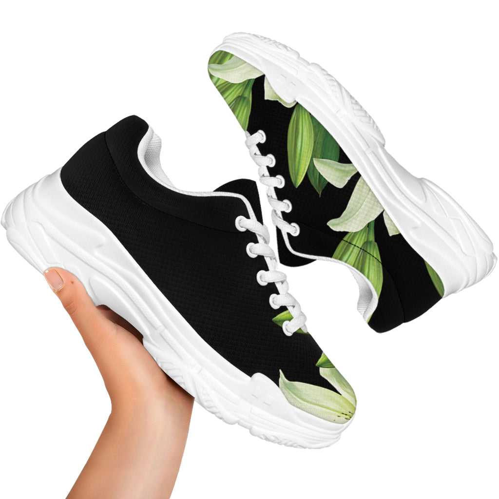 Lily Floral Print White Chunky Shoes