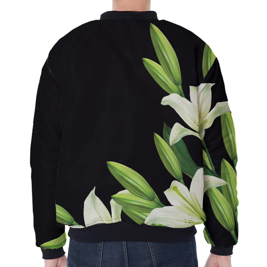 Lily Floral Print Zip Sleeve Bomber Jacket