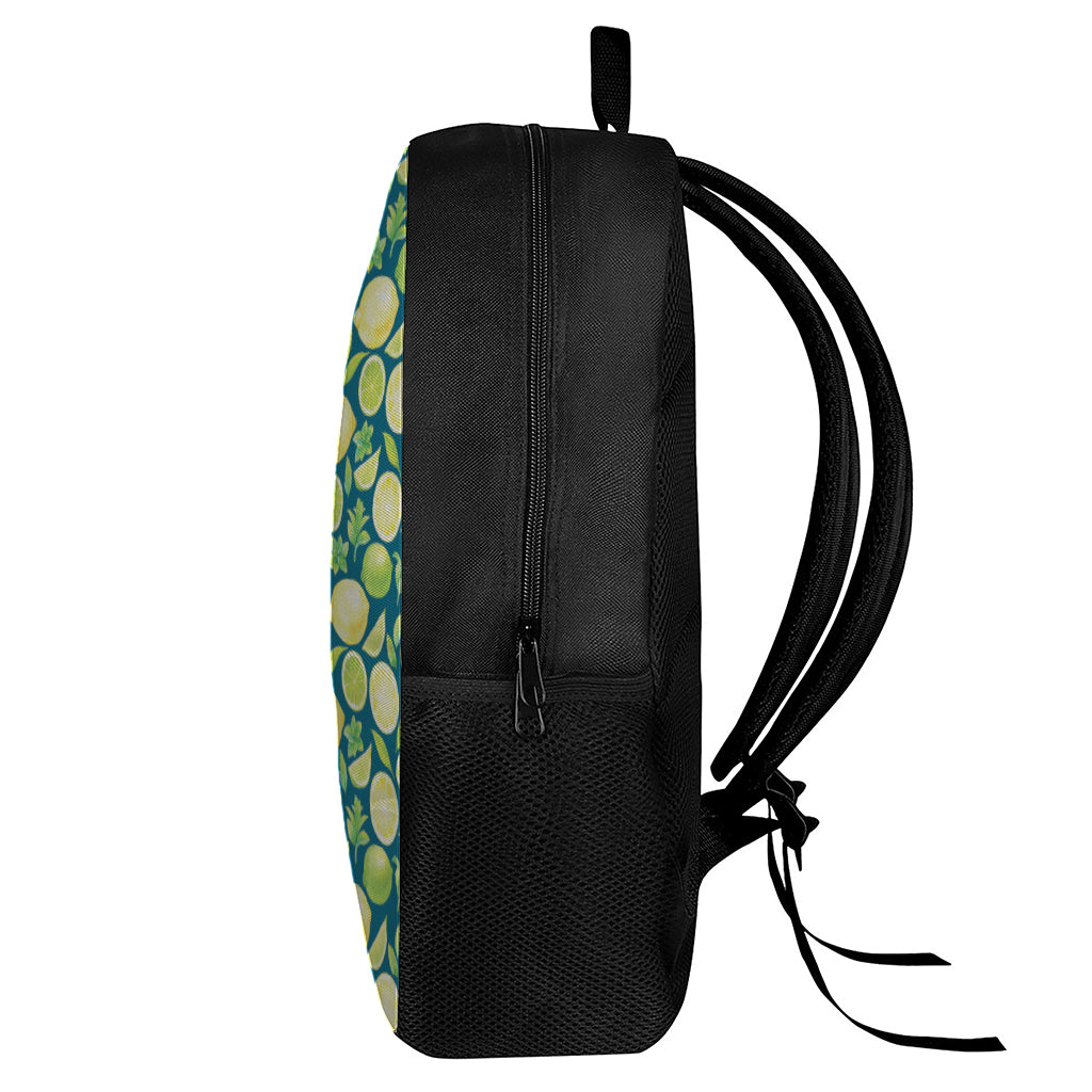 Lime And Lemon Pattern Print 17 Inch Backpack