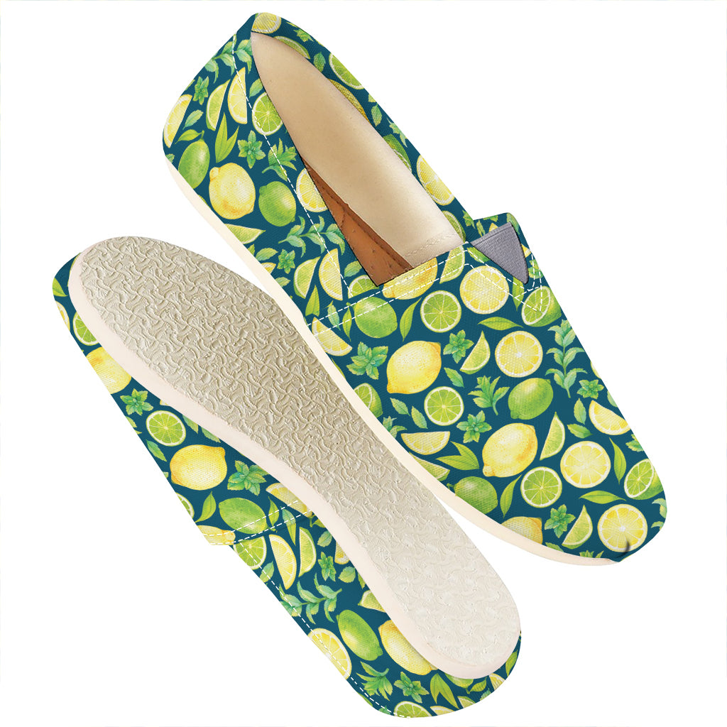 Lime And Lemon Pattern Print Casual Shoes