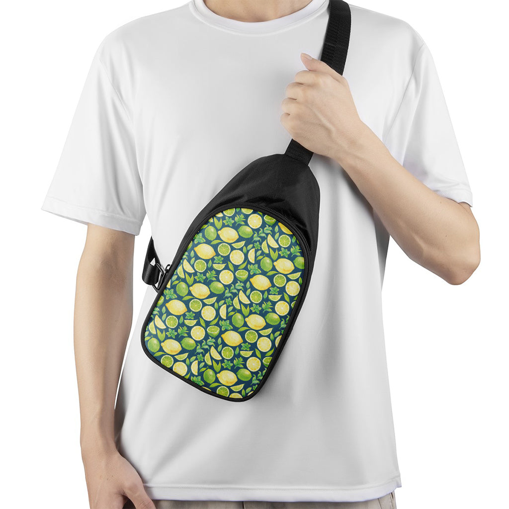 Lime And Lemon Pattern Print Chest Bag