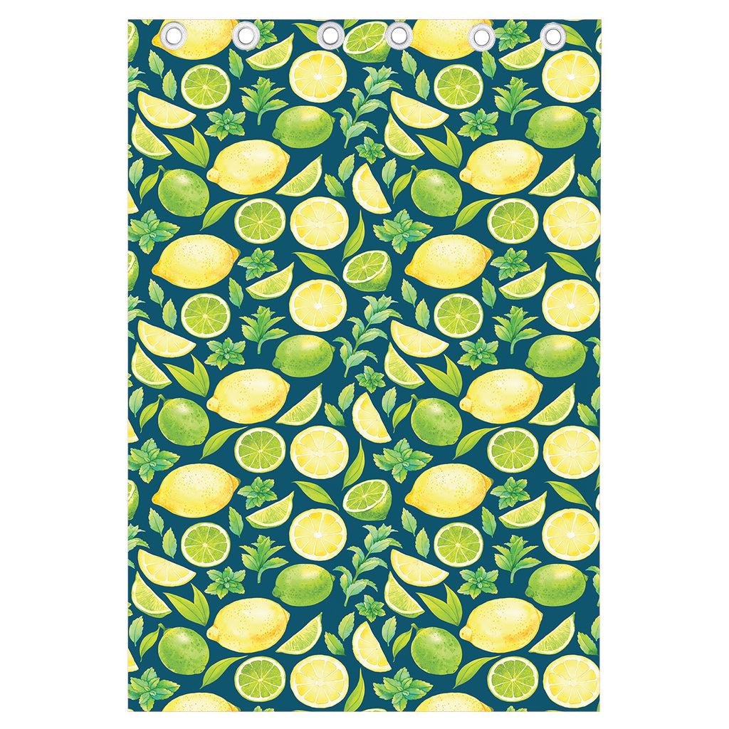 Lime And Lemon Pattern Print Curtain