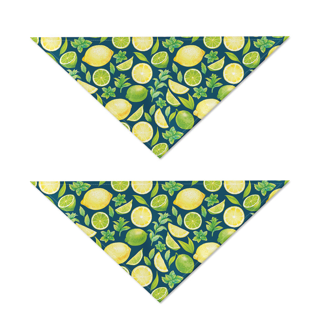 Lime And Lemon Pattern Print Dog Bandana