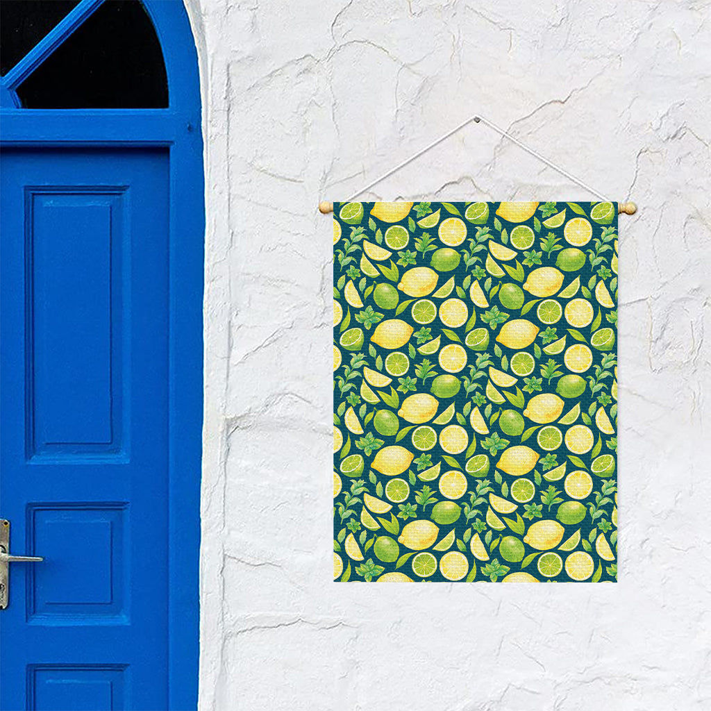 Lime And Lemon Pattern Print Garden Flag