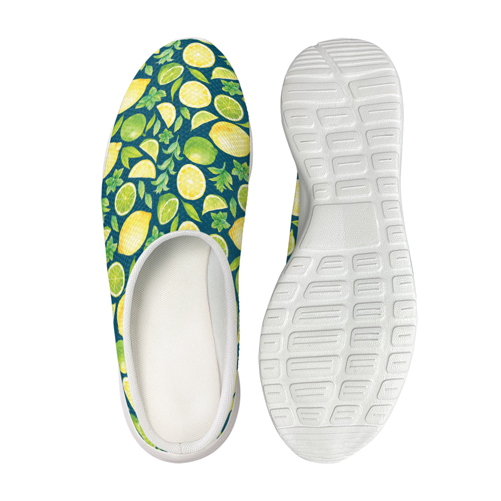 Lime And Lemon Pattern Print Mesh Casual Shoes