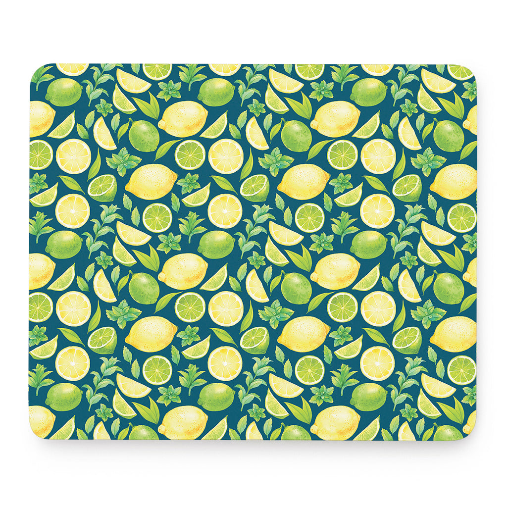 Lime And Lemon Pattern Print Mouse Pad