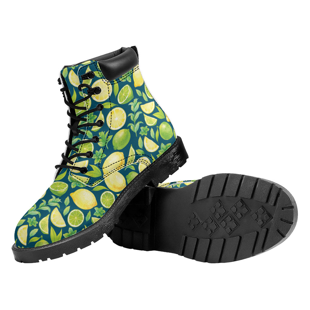 Lime And Lemon Pattern Print Work Boots
