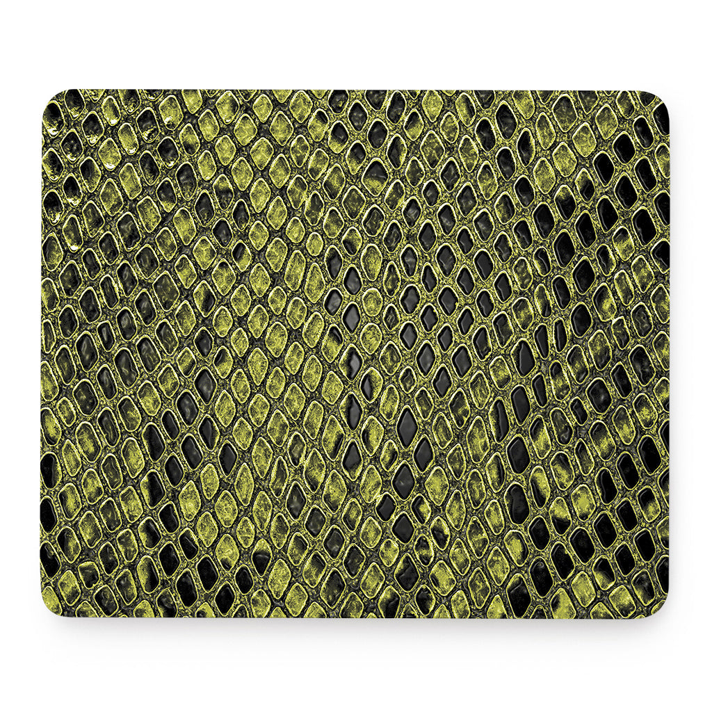 Lime Green And Black Snakeskin Print Mouse Pad