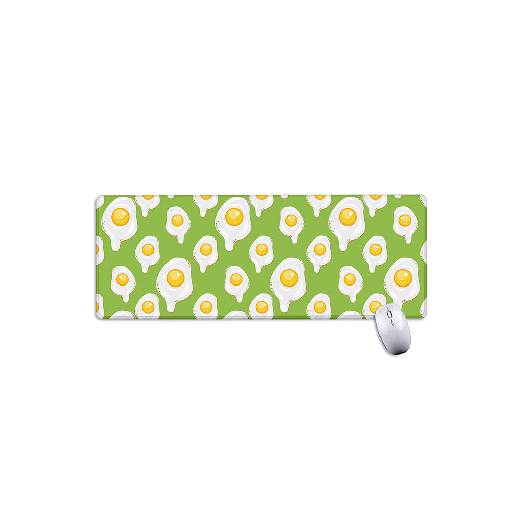 Lime Green Fried Eggs Pattern Print Extended Mouse Pad
