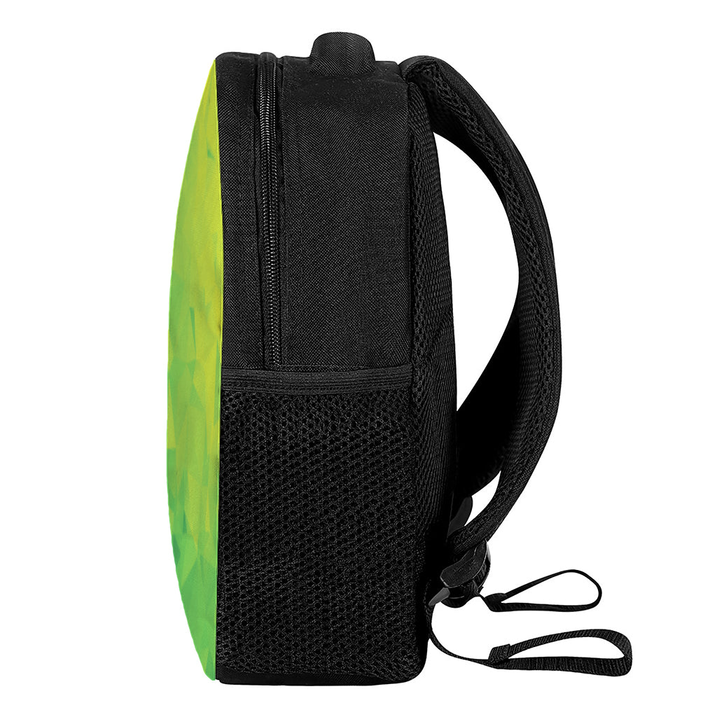 Lime Green Polygonal Geometric Print Casual Backpack