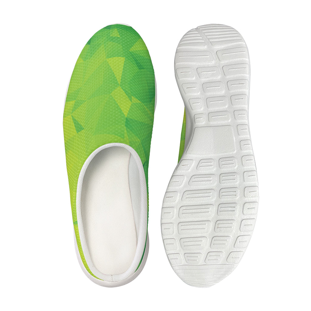 Lime Green Polygonal Geometric Print Mesh Casual Shoes