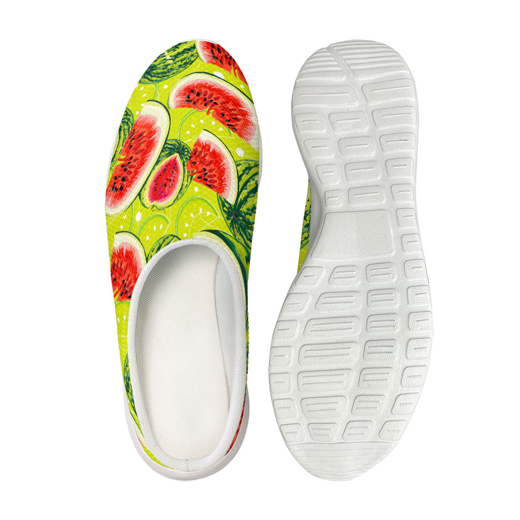 Lime Green Watermelon Pattern Print Mesh Casual Shoes