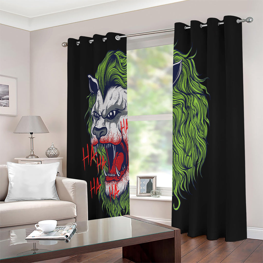 Lion Joker Print Extra Wide Grommet Curtains
