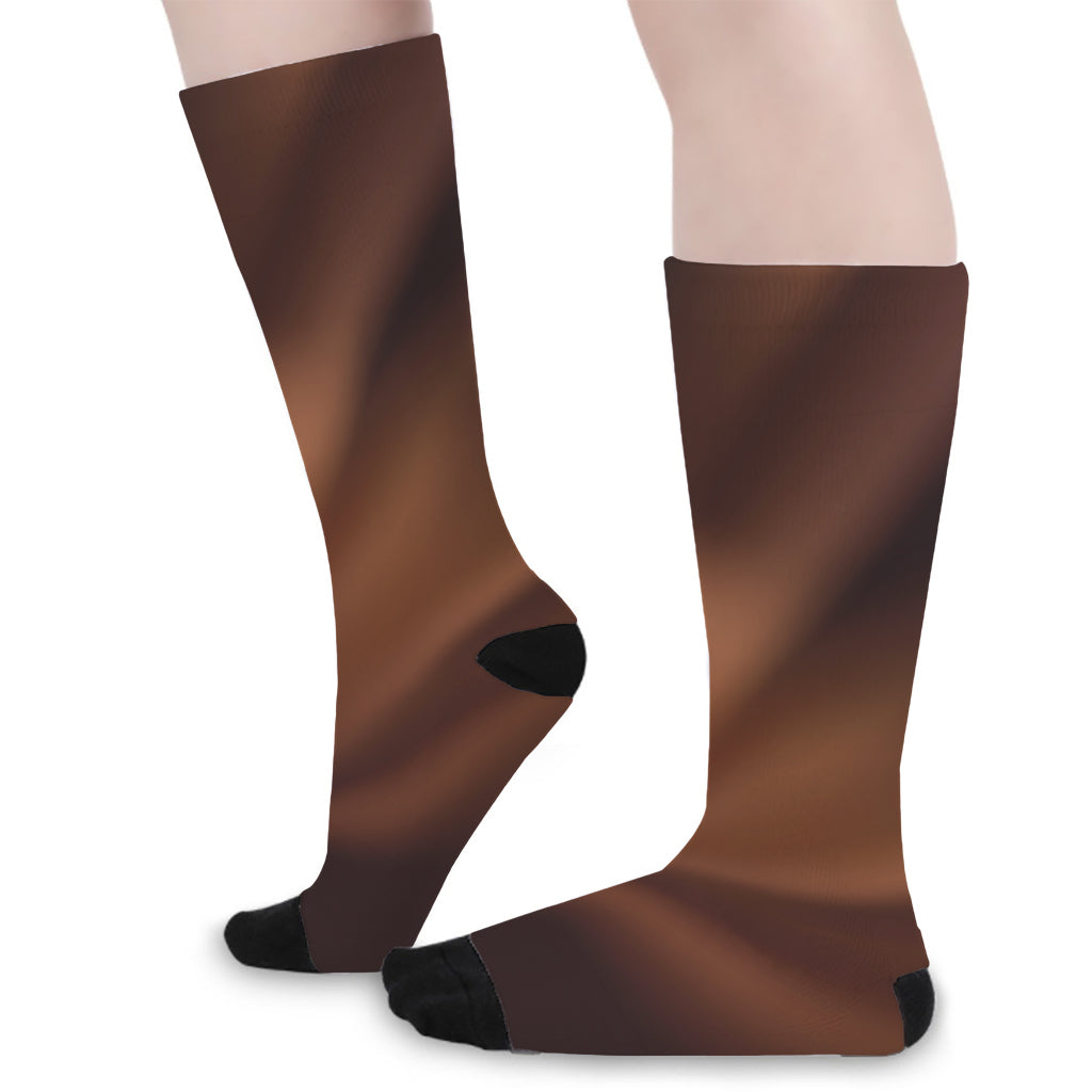 Liquid Chocolate Print Long Socks