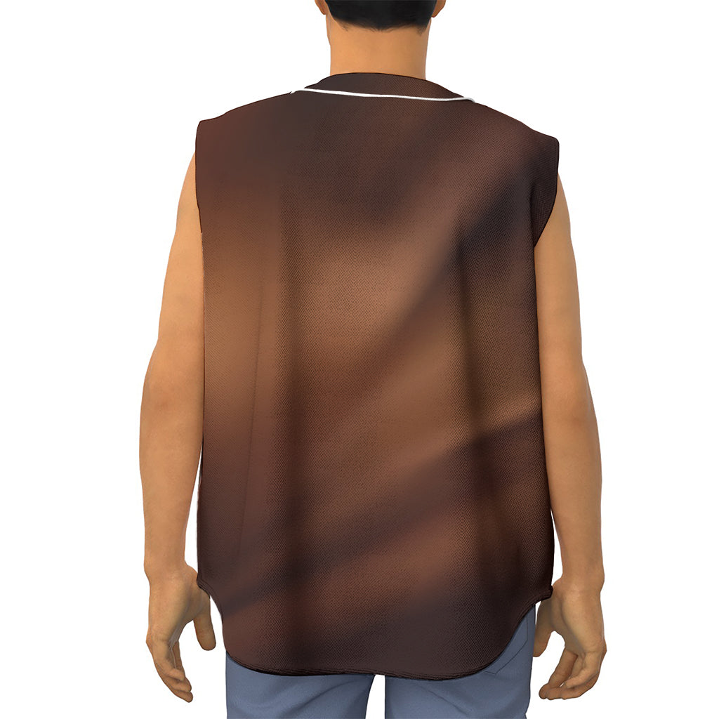 Liquid Chocolate Print Sleeveless Baseball Jersey