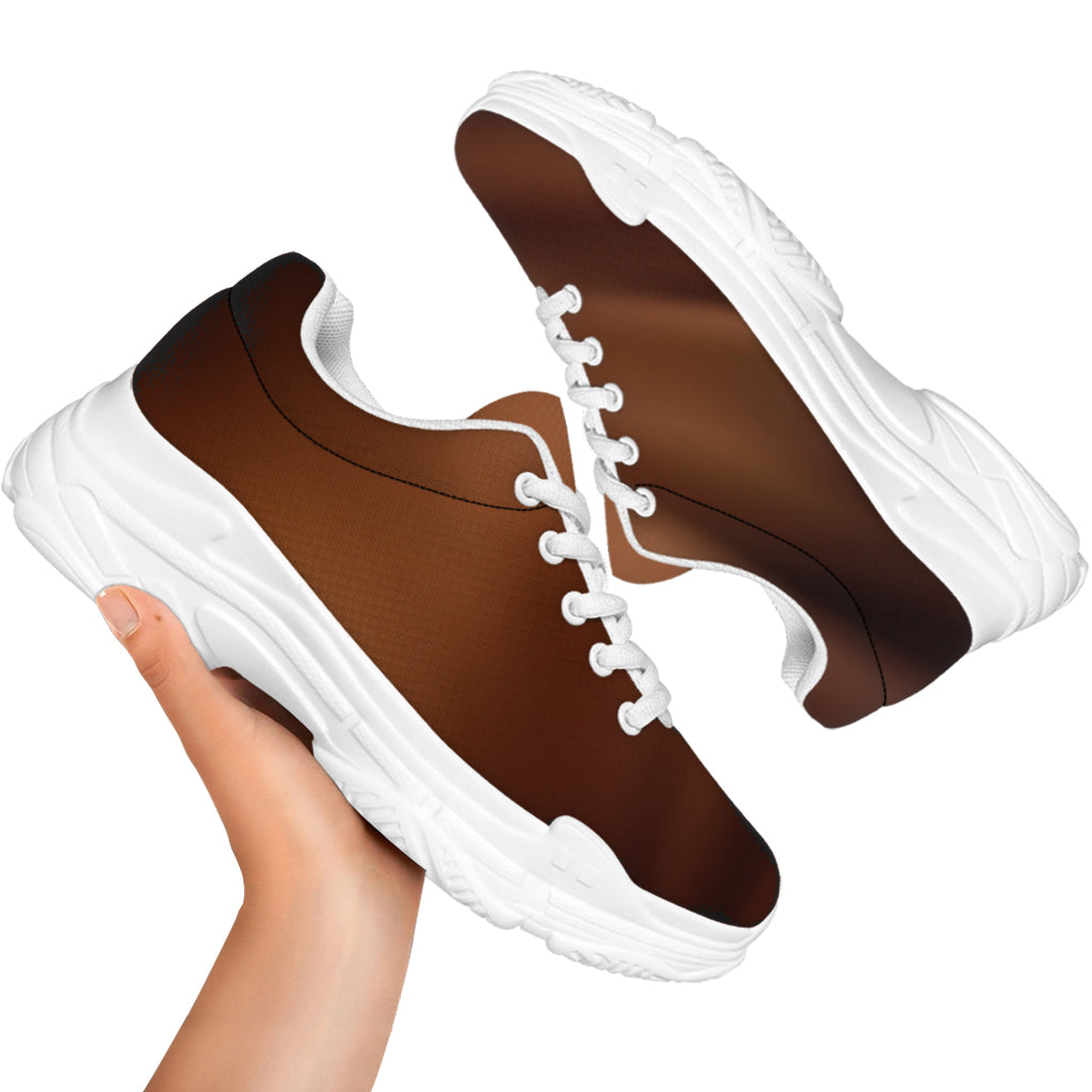 Liquid Chocolate Print White Chunky Shoes