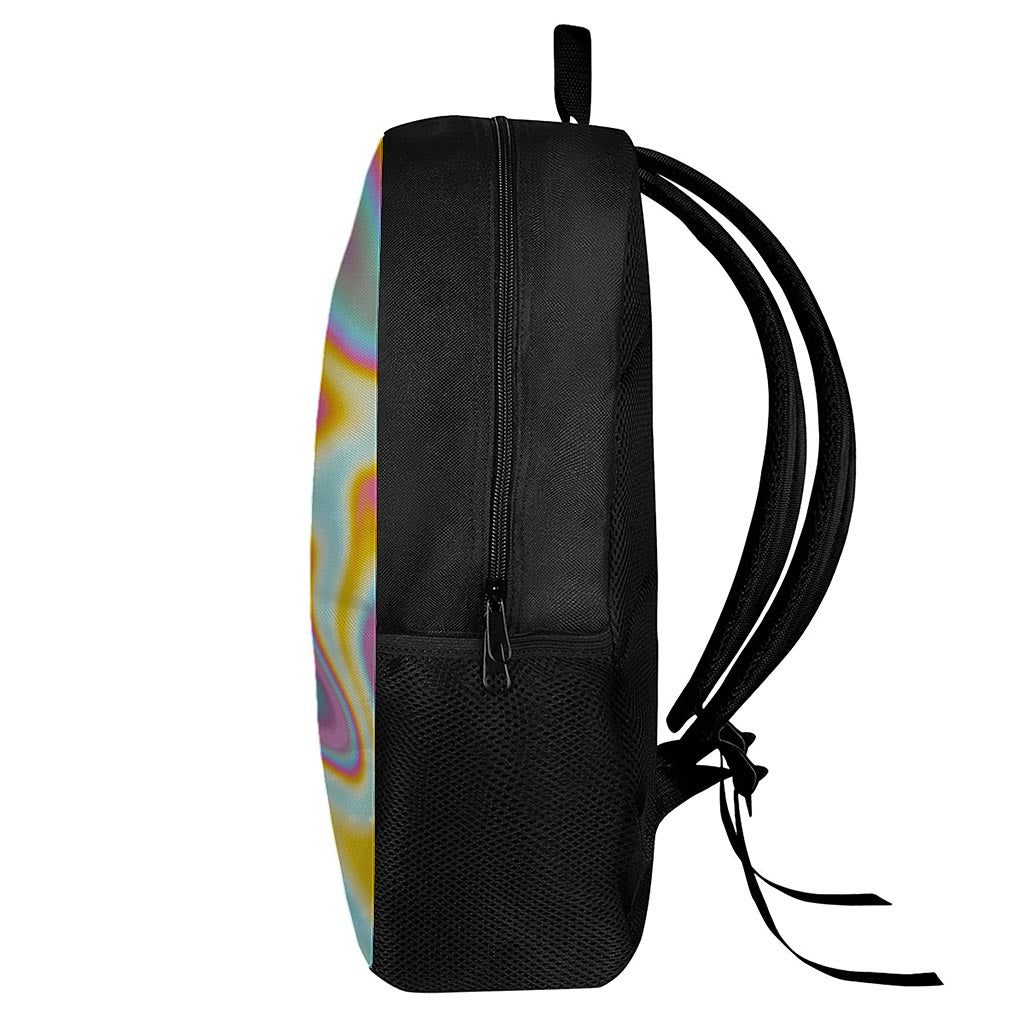 Liquid Holographic Trippy Print 17 Inch Backpack
