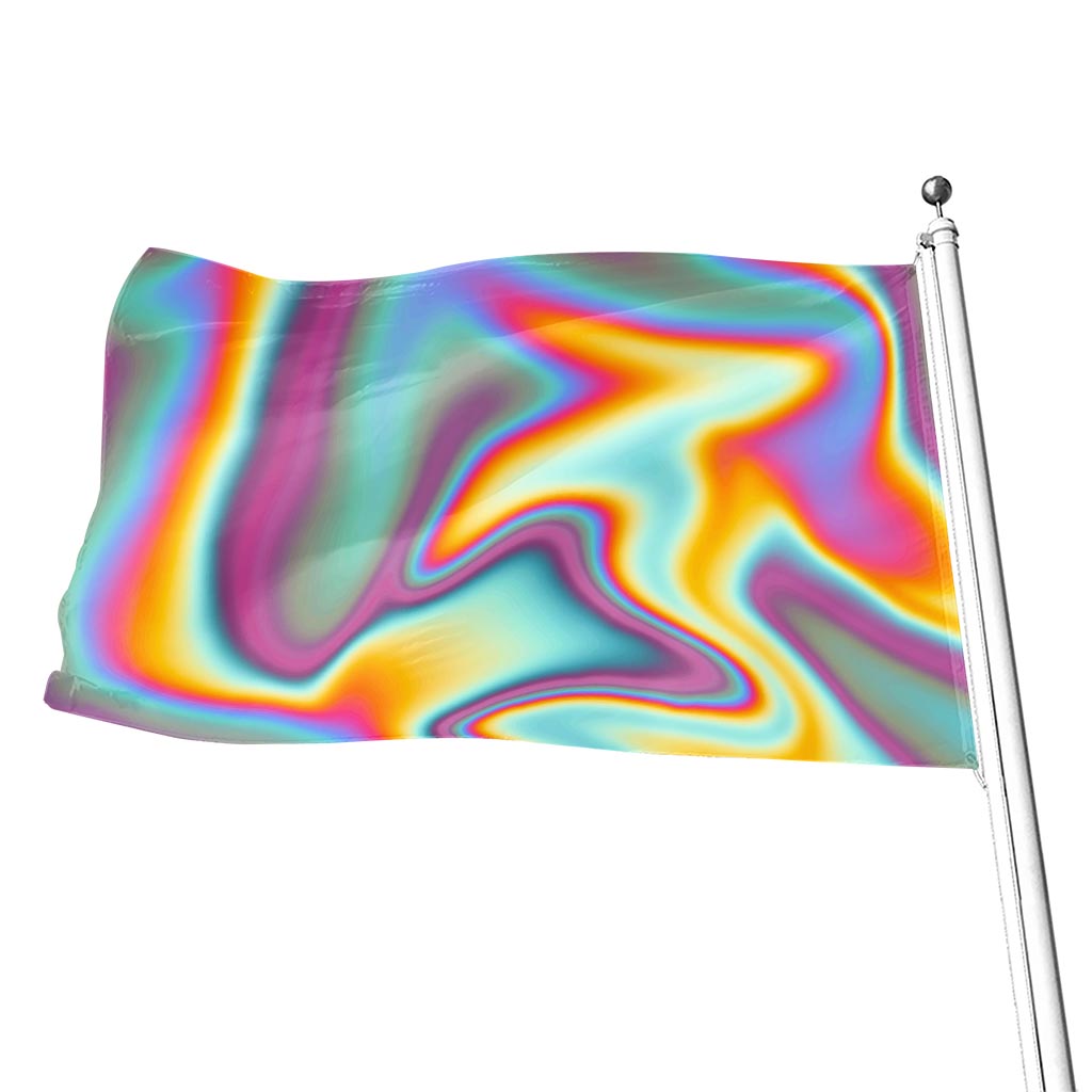 Liquid Holographic Trippy Print Flag