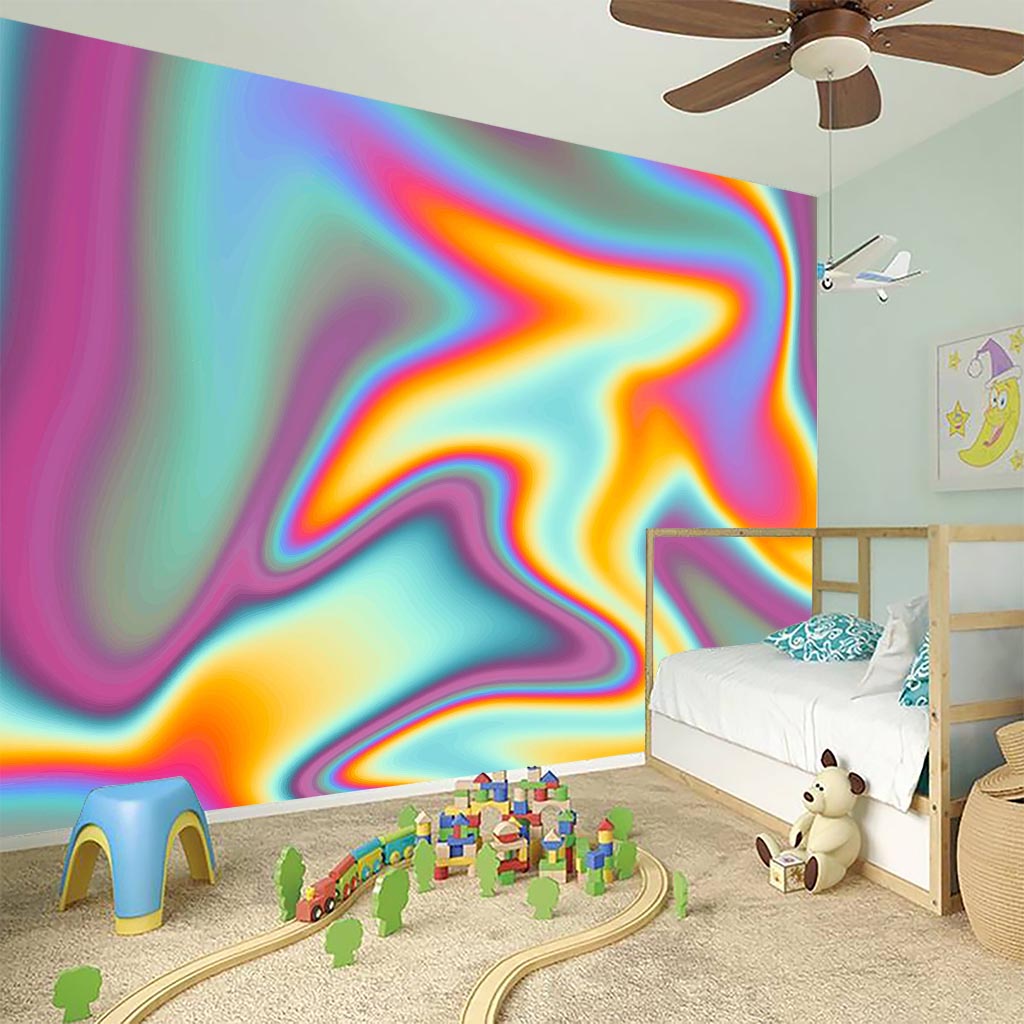Liquid Holographic Trippy Print Wall Sticker