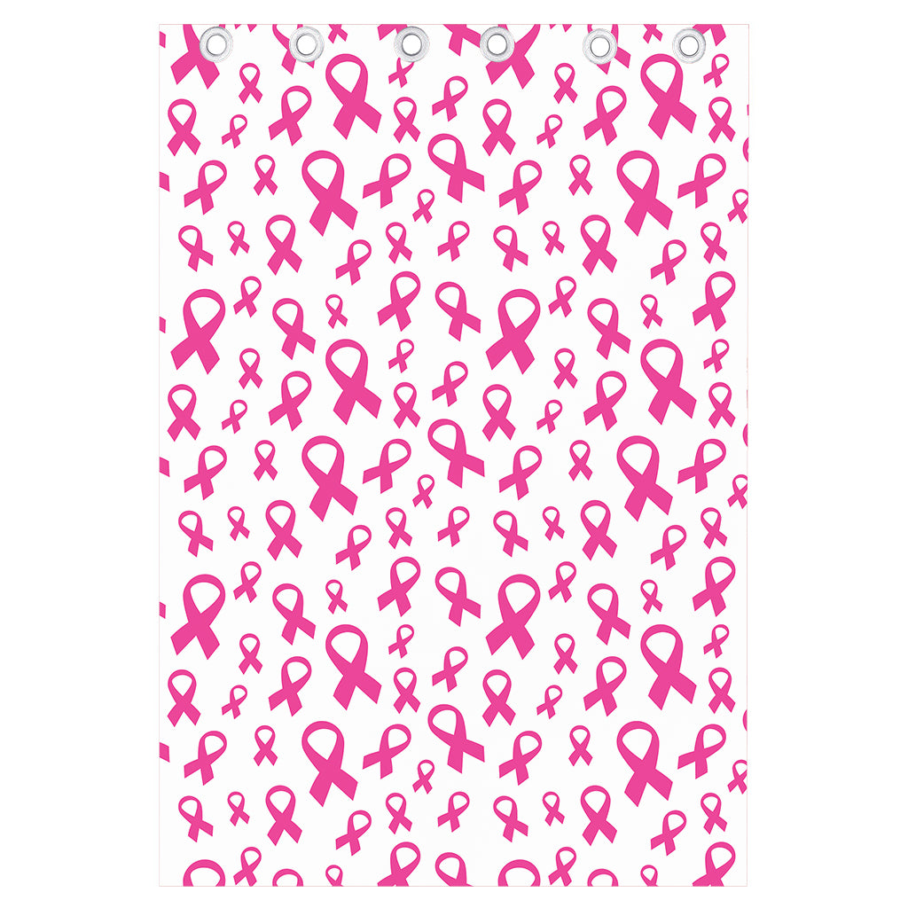 Little Breast Cancer Ribbon Print Curtain
