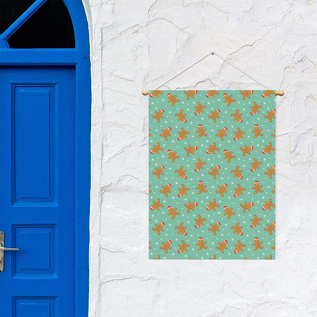 Little Gingerbread Man Pattern Print Garden Flag