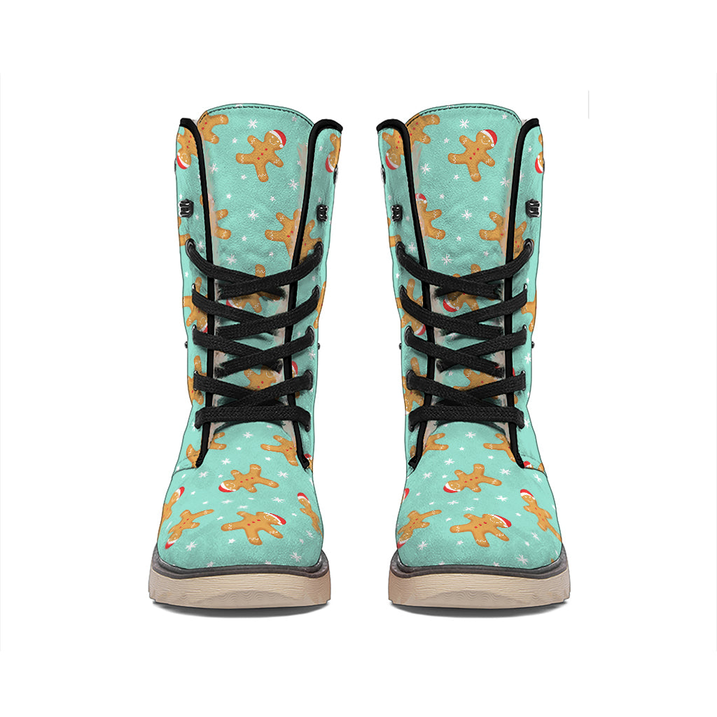 Little Gingerbread Man Pattern Print Winter Boots