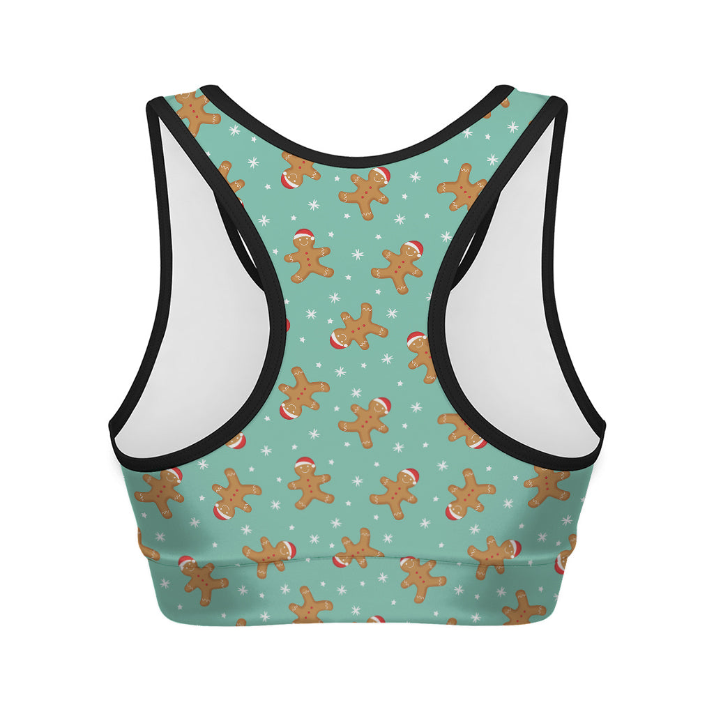 Little Gingerbread Man Pattern Print Women's Sports Bra
