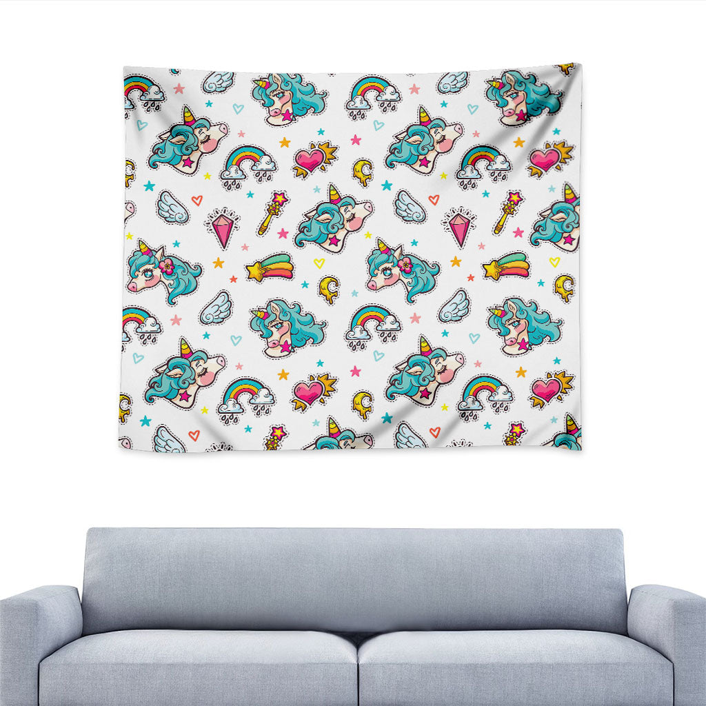 Little Girly Unicorn Pattern Print Tapestry