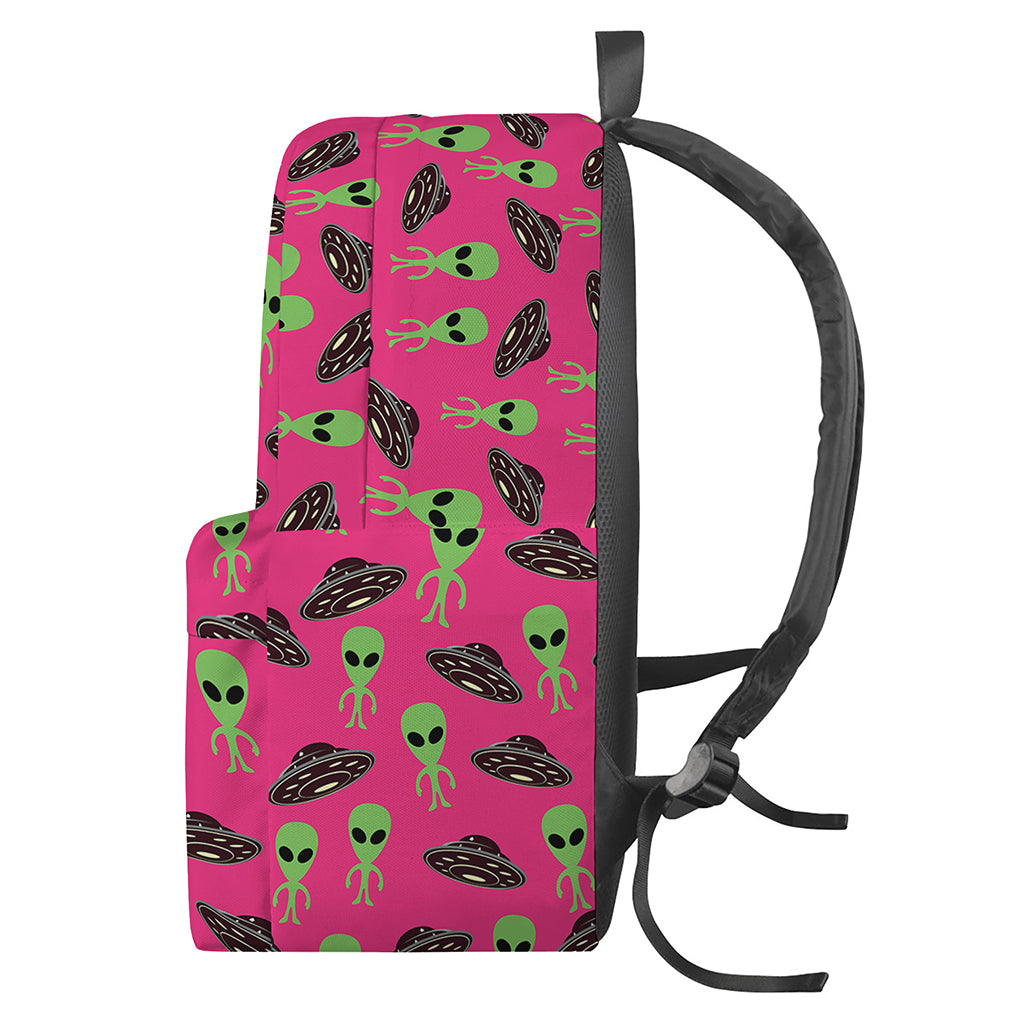 Little Green Alien UFO Print Backpack