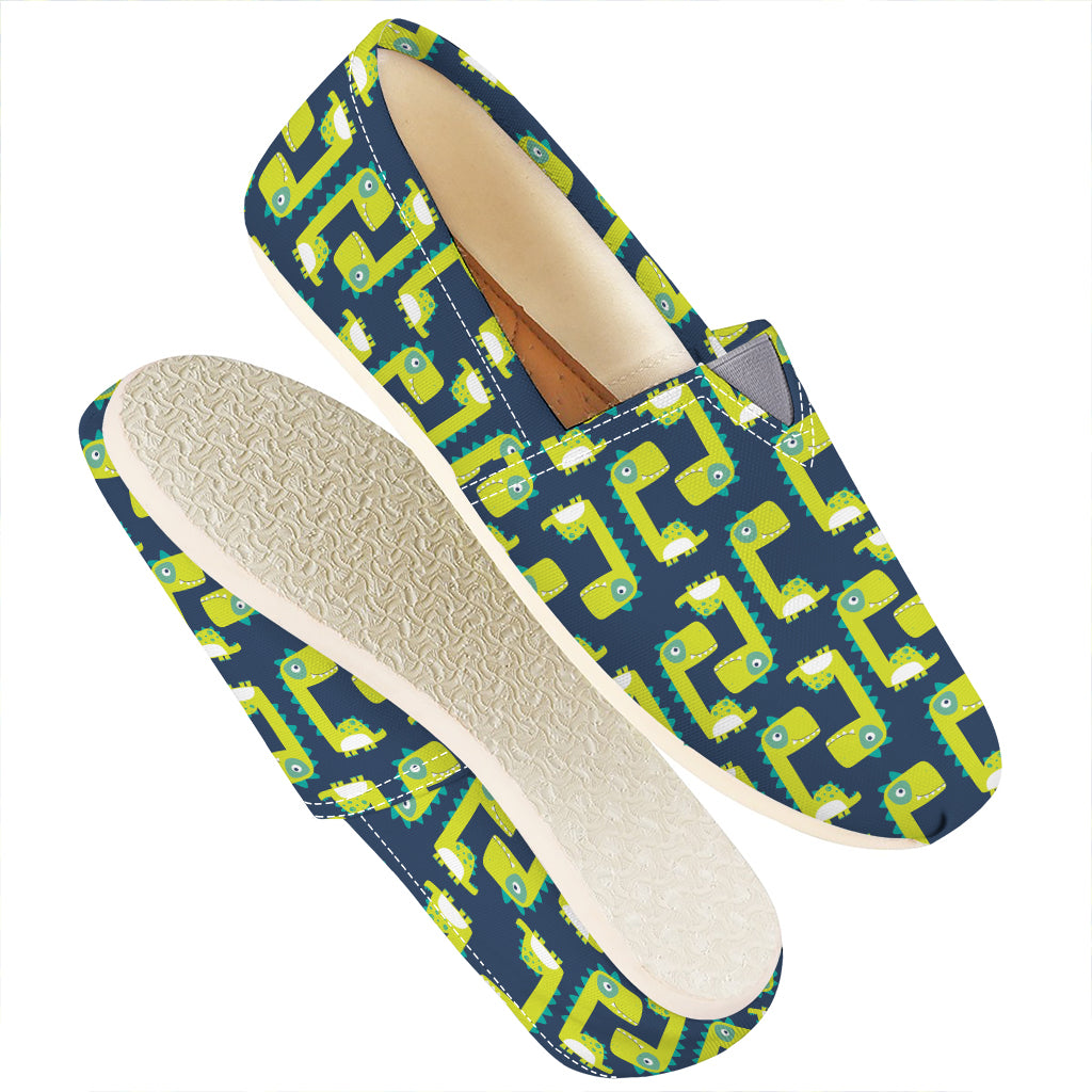 Little Green Dinosaur Pattern Print Casual Shoes