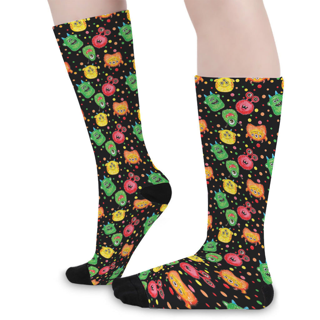 Little Monster Pattern Print Long Socks