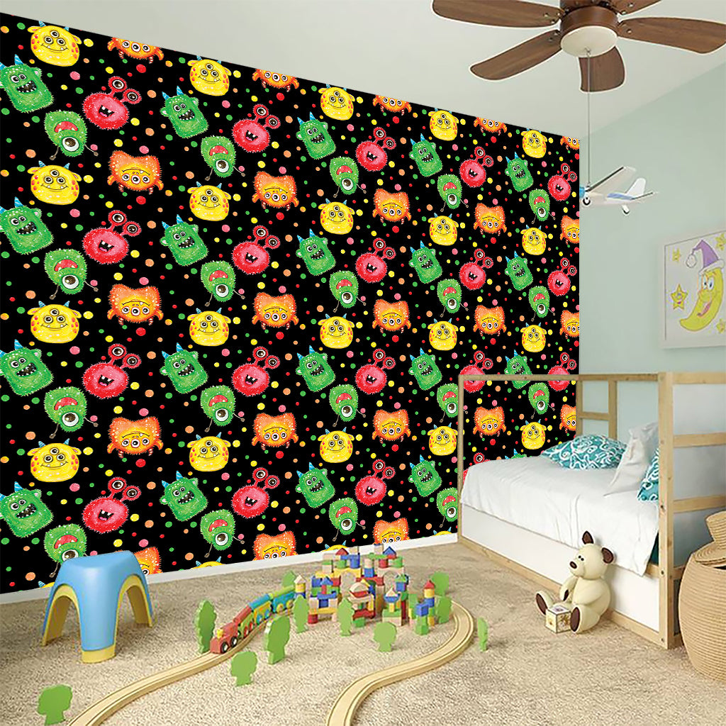 Little Monster Pattern Print Wall Sticker