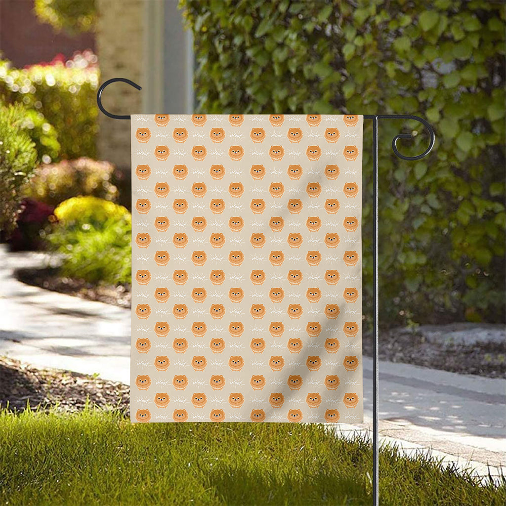 Little Pomeranian Pattern Print House Flag