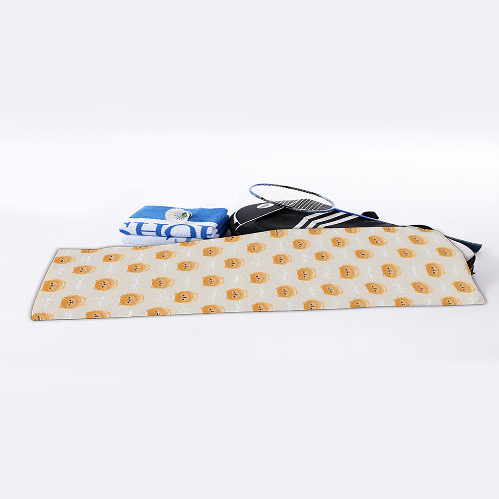 Little Pomeranian Pattern Print Sports Towel