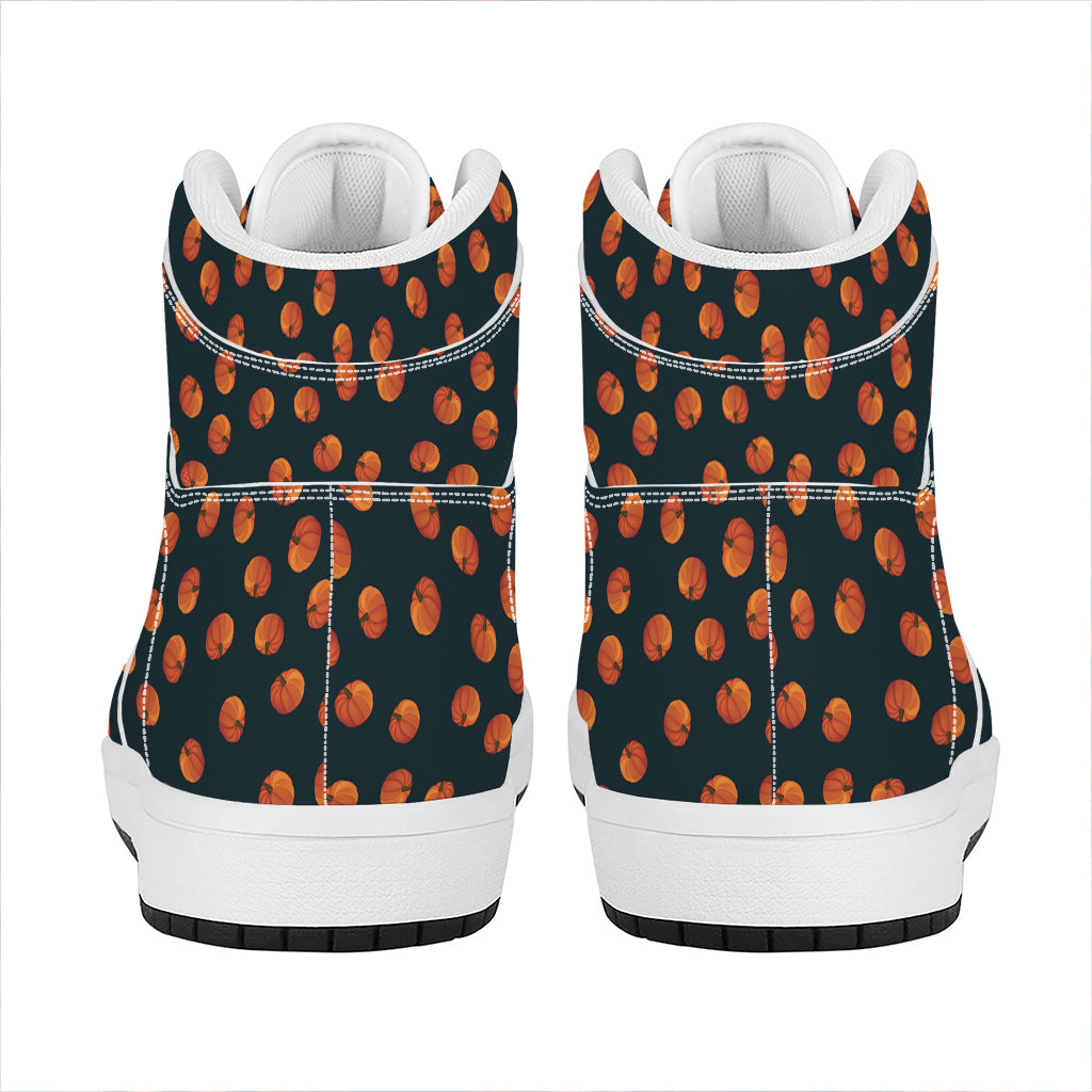 Little Pumpkin Pattern Print High Top Leather Sneakers