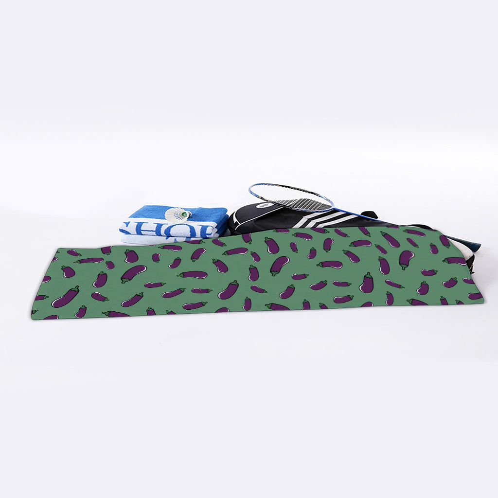 Little Purple Eggplant Pattern Print Sports Towel