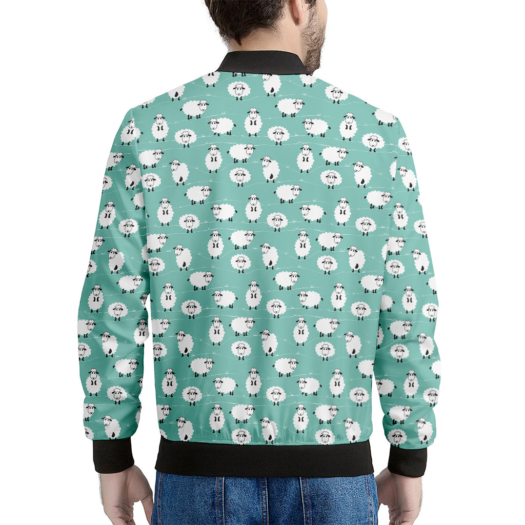 Little Sheep Pattern Print Men's Bomber Jacket