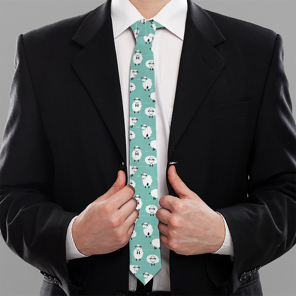Little Sheep Pattern Print Necktie