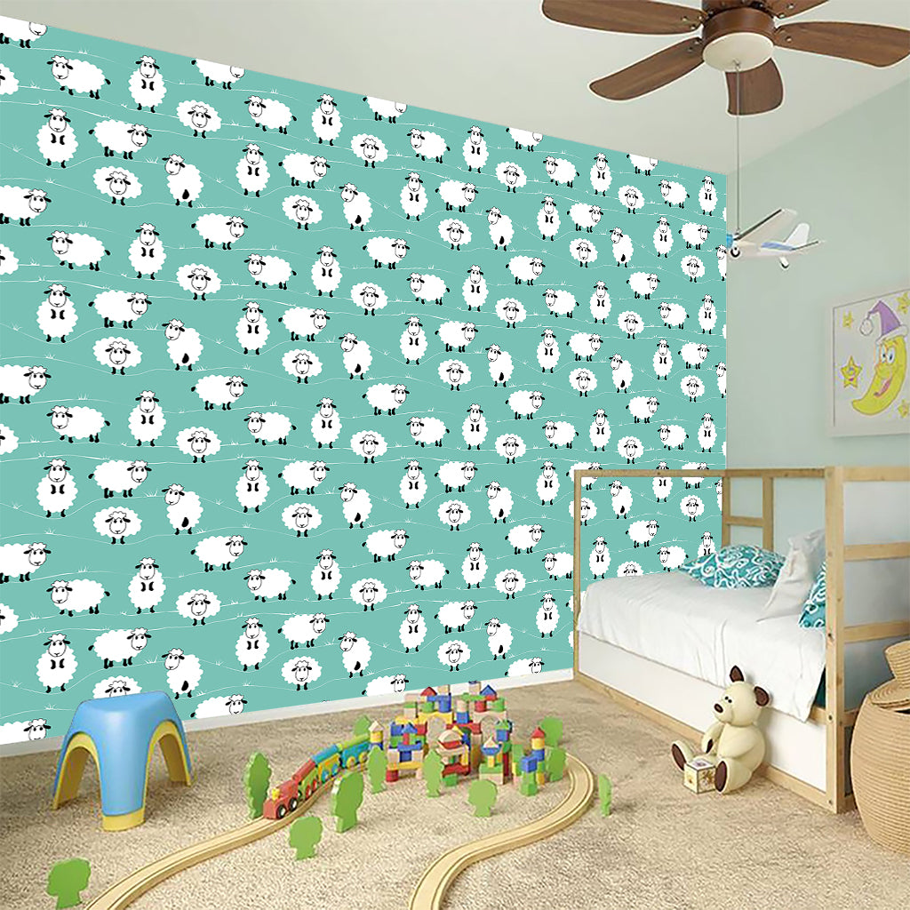 Little Sheep Pattern Print Wall Sticker