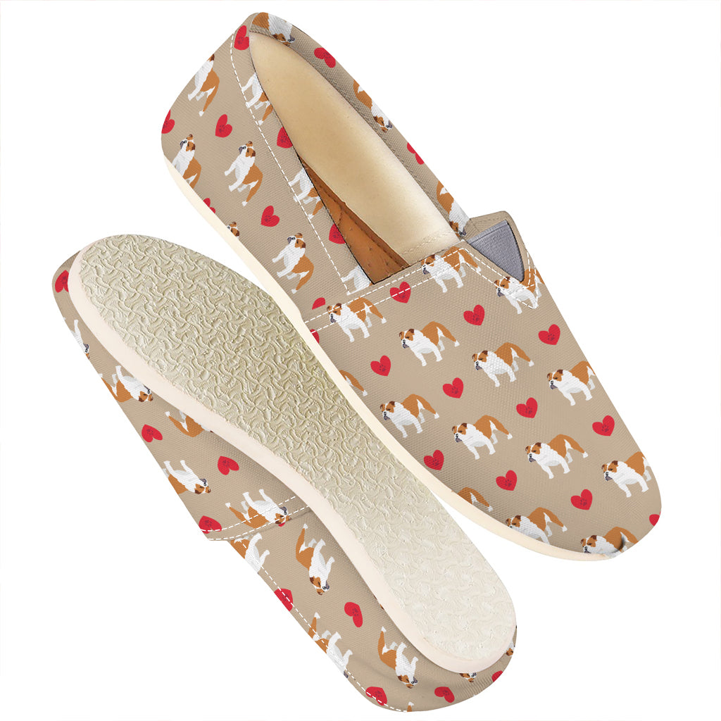 Love English Bulldog Pattern Print Casual Shoes