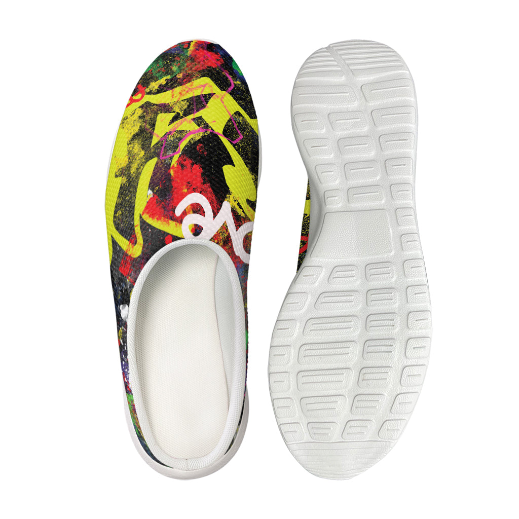 Love NYC Graffiti Print Mesh Casual Shoes